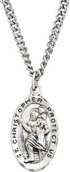 Download for school use for $20! Amazon Com St Christopher Medallion Necklace In Sterling Silver Stainless Steel 24 Finecraft Jewelry