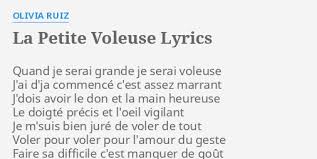 La Petite Voleuse Lyrics By Olivia Ruiz Quand Je Serai Grande
