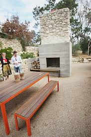 Diy Table And Benches Damien Outdoor Fireplace Outdoor Design Outdoor
