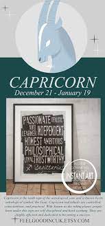 Capricorn Zodiac Print Digital Download Astrology And Etsy Capricorn Gifts Sign Printing Zodiac Capricorn
