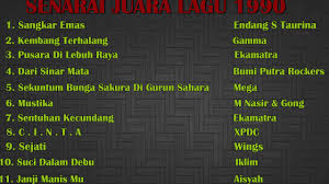 It features the best musical and lyrical compositions of each year it is held. Full Senarai Lagu Juara Lagu 1990 Youtube