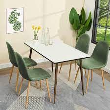 4.8 out of 5 stars 230. Buy Greenforest Pu Leather Dining Chairs Set Of 4 Waterproof Kitchen Room Chairs Modern Mid Century Upholstered Chairs With Metal Legs Cactus Green Online In Hungary B08m98k5b6