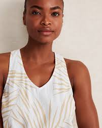 Organic Cotton Linen Palm Print Dress