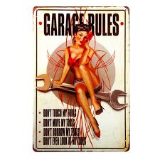 Get it as soon as wed, aug 25. Up To 70 Off Yunuo Vintage Garage Rules Pin Up Wall Decor Retro Tin Sign Board Decoration Plate Home Decor Customers First Www Misrtalateen Com