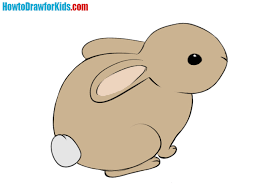 (step 11) draw a cloud for the bunny's tail. How To Draw A Rabbit Bunny Easily Tutorials For Beginners