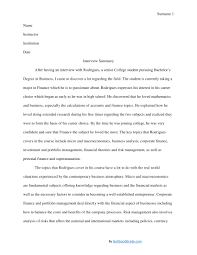 Most social sciences use apa format rather than mla, chicago or turabian formats. Interview Summary Examples Pdf Examples
