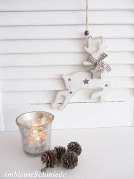 Details Zu Figur Hirsch Zum Hängen Holz Stern Fenster Hänge Deko Weihnachten Shabby Skandi