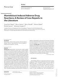 Pdf Montelukast Induced Adverse Drug Reactions A Review Of Case Reports In The Literature