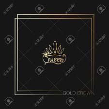 Collection of crown silhouette.monarchy authority and royal symbols. Gold Queen Crown Logo Design