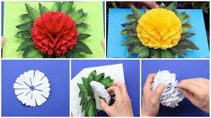 Here's how the flowers look when you pull the stack open. How To Make Flower Pop Up Card Simple Craft Ideas