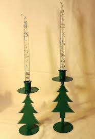 Set 2 Green Metal Christmas Tree Candle Holders W Gold Glitter 9 7 1 2 H New In 2020 Christmas Tree Candle Holder Christmas Tree Candles Tree Candle Holders