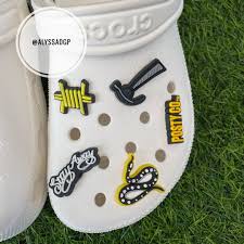 You can add three dimensional items like buttons, beads, and sequin to the top of your charms, but i would not paint the mod podge over these. Post Malone Jibbitz Set Crocs Shoe Charm Women S Fashion Watches Accessories Other Accessories On Carousell