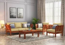 Get to view the enthralling range. Buy Raiden Wooden Sofa Set Honey Finish Online In India Wooden Street