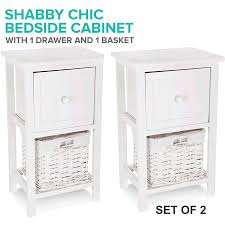 Wood covered with natural oak veneer sides: A Pair Of Wooden Bedside Tables Nightstand Cabinet Storage Drawer Wicker Baskets 5053878541842 Ebay