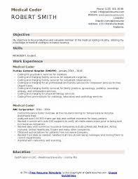 Medical billing and coding resume templates coder format for study. Medical Coder Resume Samples Qwikresume