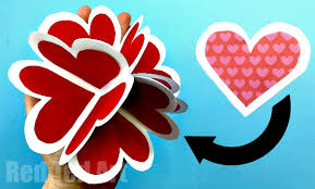 Create a card that burst open.literally! Heart Pop Up Valentine Card Red Ted Art Make Crafting With Kids Easy Fun