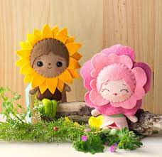 Pdf Pattern Rose And Sunflower Faeries Plush Doll Pattern Etsy In 2021 Felt Toys Patterns Felt Toys Stuffed Toys Patterns