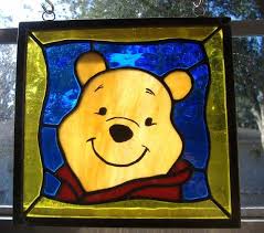 Winnie The Pooh Stained Glass Panel Disney Stained Glass Faux Stained Glass Stained Glass Panels