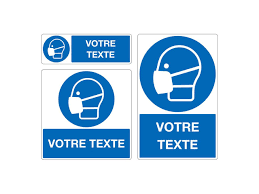 Offre maxi à 480€ au lieu de 960€ : Panneau Port Du Masque Anti Poussiere Obligatoire Personnalise Contact Signals
