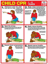 child cpr first aid wall chart poster 2017 aha guidelines