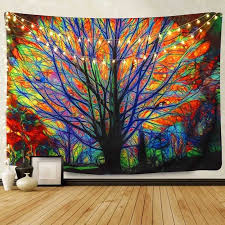 1 · grace store boho wall tapestry yellow sunflower tapestry wall hanging mandala tapestry for bedroom, w59. Fashion Tapestry Colorful Tree Tapestry Wall Hanging Psychedelic Forest Mandala Hippie Wall Tapestry Bedroom Living Room Dorm On Sale Overstock 28337201