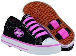 Black And Hot Pink Heelys Heelys Jazzy Junior Girls Lace Heely Wheel Roller Shoe Black Pink Size J11 Tenis De Rodinha Sapatos Calca Infantil