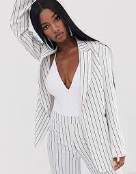 Check out white pinstripe suits on ebay. Asos Design White Pinstripe Suit Blazer Asos