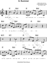 Print And Download In Summer Sheet Music From Frozen Sheet Music Arranged For Piano Vocal Chord Clarinet Music Piano Sheet Music Letters Saxophone Sheet Music