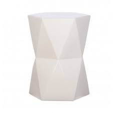 Black And White Garden Stool White Ceramic Geometric Design Garden Stool Accent Table Garden Stool Geometric Furniture Accent Table