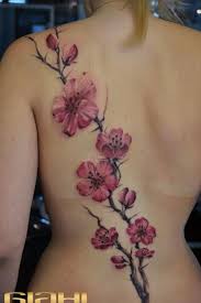 Cherry Blossoms Spine Tattoos For Women Tattoos For Women Tattoos For Women Flowers