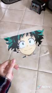 Tigglesnomnoms On Instagram Finished Deku Painting 5 X 7 Acrylic Paint On Glass Deku Myheroa Anime Glass Painting Glass Painting Anime Anime Crafts