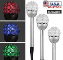 3 Solar LED Ground Light Ball RGB Lamp Waterproof Outdoor Garden Yard Path Decor | eBay
