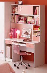 The innovative study area design has made use of an unused storage area in a brilliant manner. Diy Home Decor Pink White Computer Study Desk Study Room Decor Study Room Design Kid Room Decor