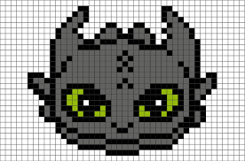 toothless pixel art easy grid coloriage de la couronne