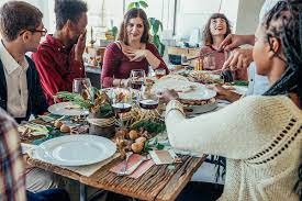 With a dire prophecy looming over the mikaelson family, klaus and elijah invite lucien, tristan and aurora to a thanksgiving dinner party in an attempt to negotiate a truce. Thanksgiving Dinner Partyserving The Turkey Thanksgiving Dinner Party By Jeff Wasserman Thanksgiving
