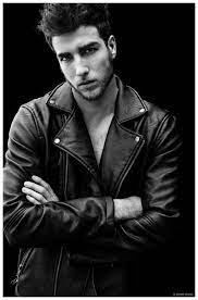 Alberto Rubio Sports Denim For Shoot By Alvaro Gracia Black And White Man Leather Jacket Style Leather Jacket Men