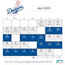 2018 dodgers schedule and results with win probabilities and starting pitchers. La Dodgers April 2021 Schedule