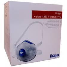 Dispositivi di protezione con filtro e valvola di regolazione. Mascherina Ffp3 Carboni Attivi Drager X Plore 1330 V Odour 5 Pezzi Fornid