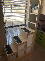 Kallax can be used as a nightstand, it's very comfy as it's not very big and can be put into even the smallest corner and can accommodate a lot of things. Ikea Hack Trofast Cubes For Loft Bed Staircase With Added Adhesive Steptreads Bed Stairs Diy Loft Bed Ikea Loft Bed Hack