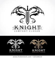 Knight Dragon And Sword Logo Template Image Vectorielle Dragon Illustrations