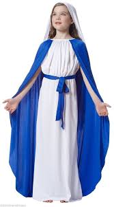 Girls Childs Virgin Mary Costume Nativity Christmas Childrens Fancy Dress Ebay Mary Costume Childrens Fancy Dress Biblical Costumes