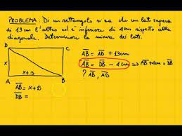 Esercizi, esercizi geometria seconda media. Lezione 6 2 Problema Di Geometria Risolubile Con Equazione Di Ii Grado Youtube