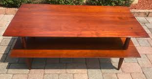Large Mid Century Double Tier Cherry Coffee Table On Hold Etsy In 2020 Cherry Coffee Table Coffee Table Vintage Painted Furniture