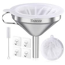 Use it to refill bottles or carefully pour premium libations. Toncoo 5 Inch Premium Stainless Steel Funnel With 200 Mesh Food Filter Strainer Food Grade Kitchen Funnels For Filling Bottles Metal Funnel With Strainer Food Funnel For Kitchen Pricepulse