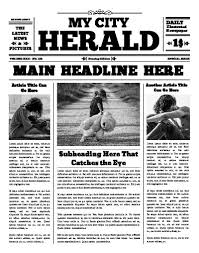 Editorial news newspaper, paper tabloid page illustration. Free Newspaper Templates