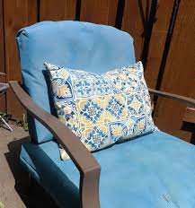 This deep seating cushion boasts a durable olefin cover and a thick foam seat pad for superior comfort and support. Velcro To The Rescue No More Outdoor Cushions Blowing Away Hometalk