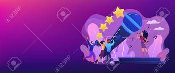 This is the best place on the list to find original music for. Famous Pop Singer Near Huge Microphone Singing And Tiny People Royalty Free Cliparts Vectors And Stock Illustration Image 128545079