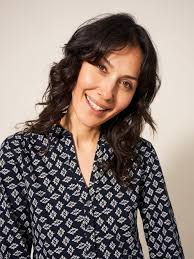 Annie Cotton Jersey Shirt in BLACK PRINT