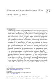 Pdf Discourse And Normative Business Ethics
