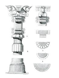 Persepolis Colonne Flandin Column Wikipedia Plan Front View And Side View Of A Typical Ancient Persian Architecture Achaemenid Architecture Achaemenid
